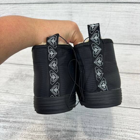 Roxy Women's Black Faux Fur Lined Pull On Booties Size 10 - Picture 5 of 8